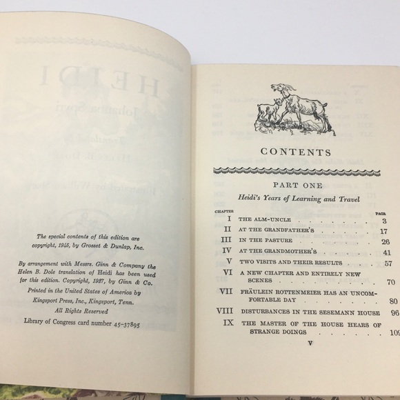 1945 Heidi by Johanna Spyri Illustrated Vintage Junior Library Hardbound Book - Picture 6 of 15
